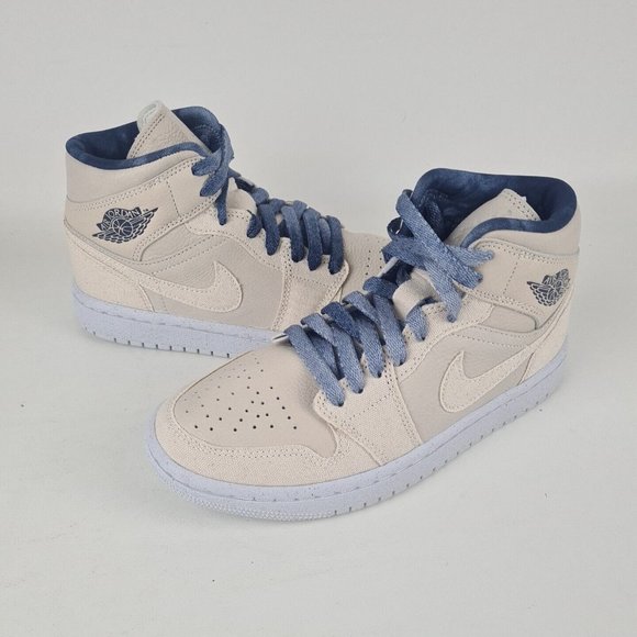 Nike Air Jordan 1 Mid SE Sand Navy Women's Basketball Sneakers - Picture 7 of 12